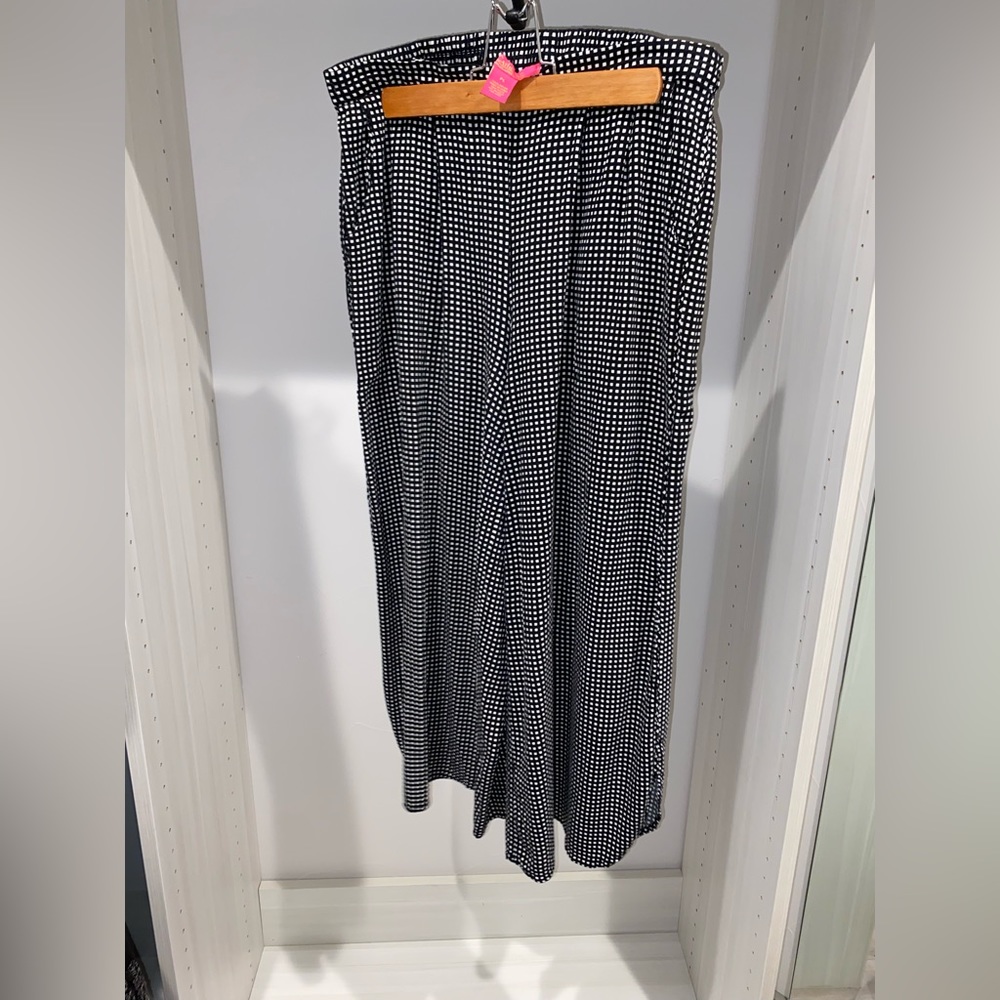 Catherine Malandrino Wide Leg Black/White Flowy Pants